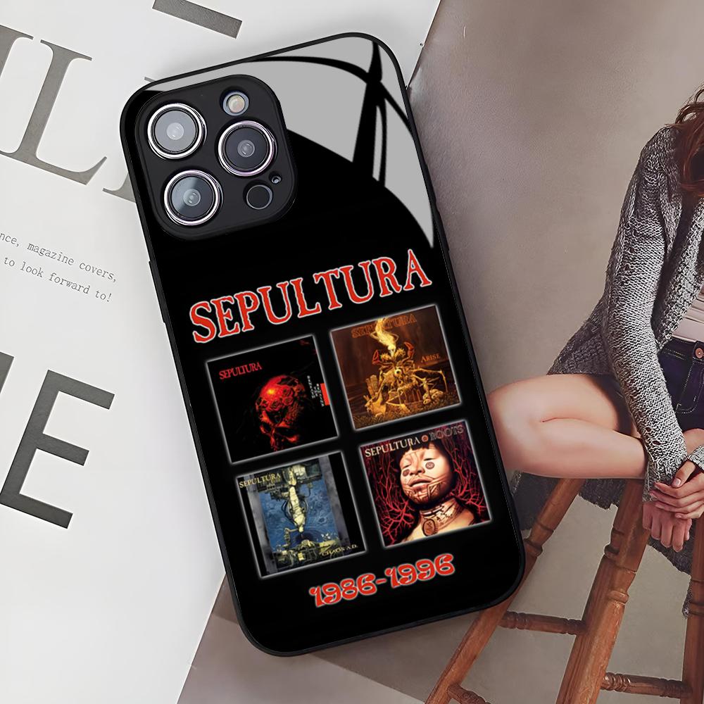 

Sepultura Phone Case for Iphone 17 Air 16 15 14 12 11 13 Pro Max Mini Se Puls glass Cover iPhone 13 mini