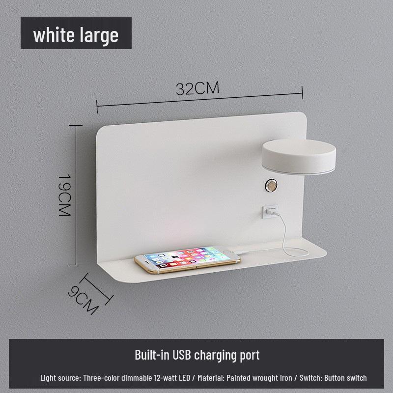 USB Charging LED Wall Lamp: Dimmable Bedroom and Study Light, No Wiring Needed