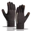 Touchscreen Knitted Woolen Gloves Solid Color Full Finger Gloves Soft Men Knitted Gloves  Male
