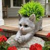 Kitten Flower Pot, Courtyard Garden, Green Plant Decoration, Cute Simulation Cat Animal Resin Ornament, Handicrafts