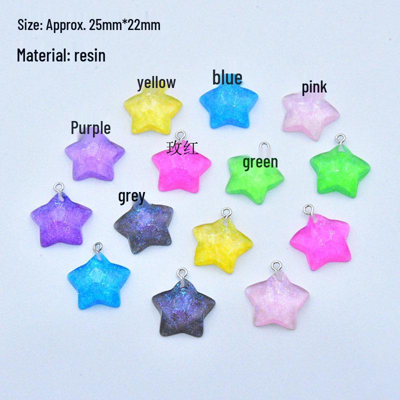 Vibrant Resin Geometric Star Pendant Charm - DIY Jewelry Accessory