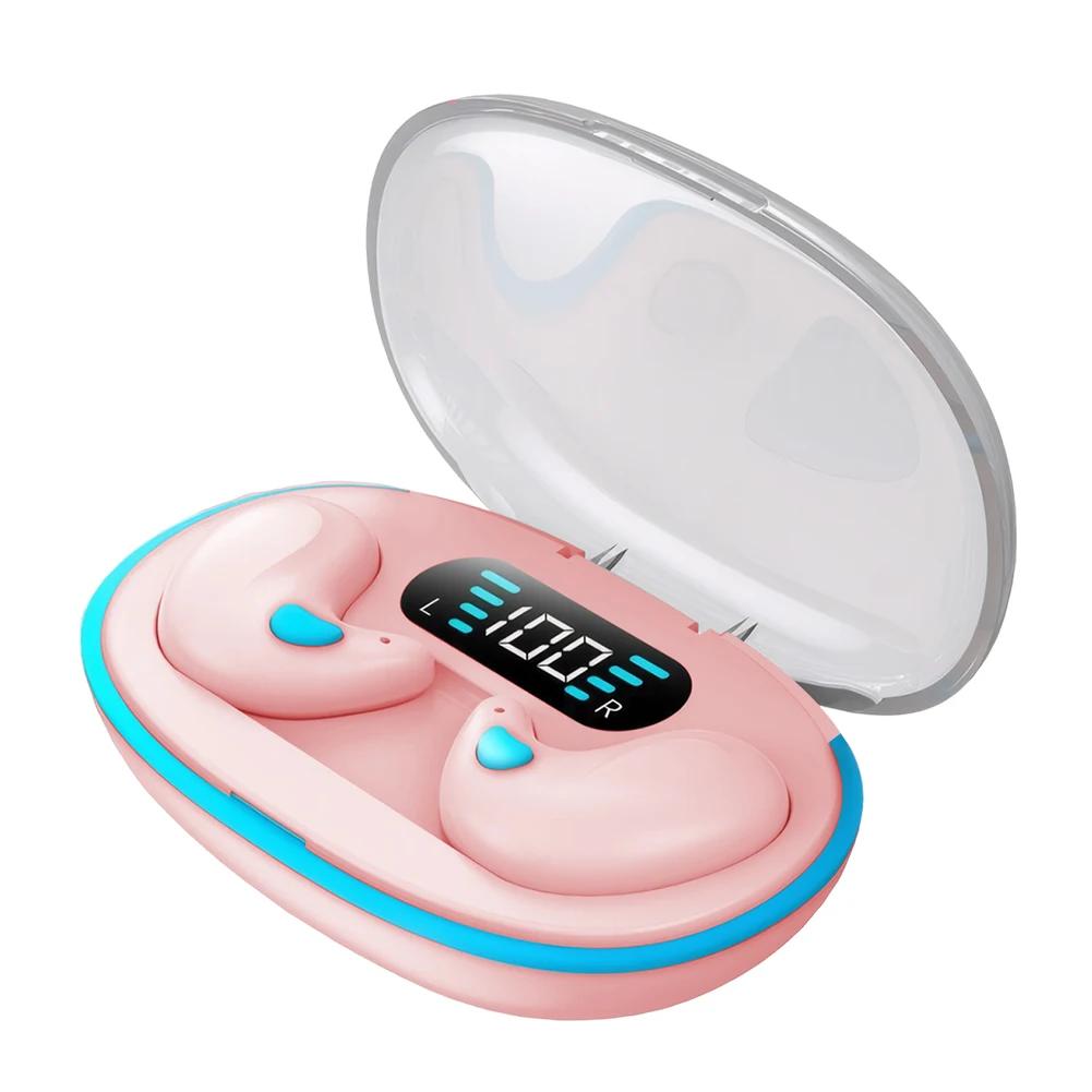 BT 5.3 Wireless Earbuds Noise Cancelling Sense-Free Micro Sleep Earbuds IPX5 Waterproof for Running Fitness Learning Accessories