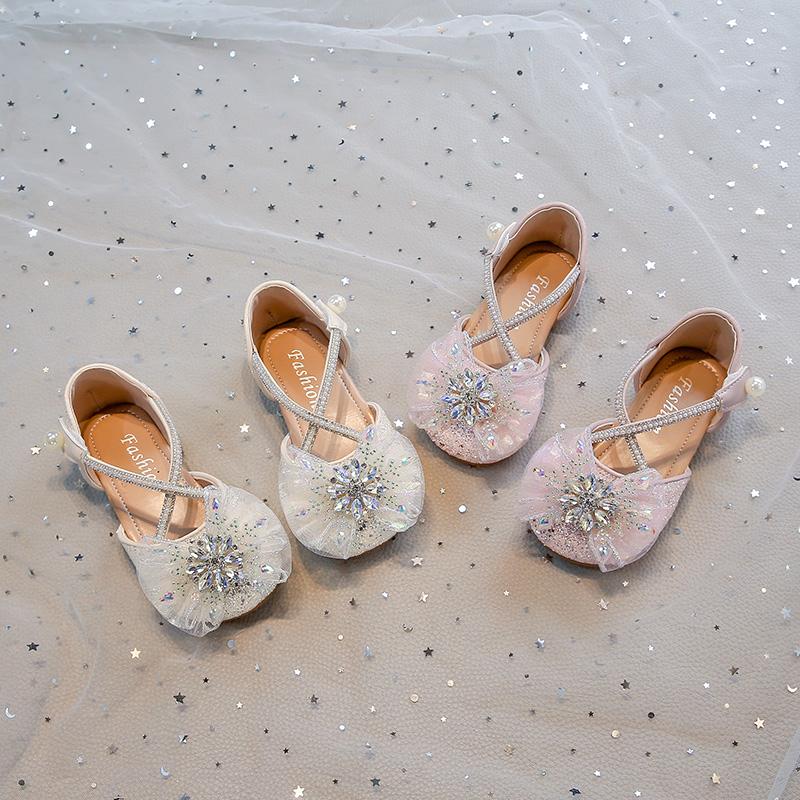 Mädchen Halbsandalen Süße Spitzenschleifen Kinder Flache Schuhe Tanzaufführung 2025 Sommer Neu Kinder Prinzessin Kleiderschuhe Weiche Sohle