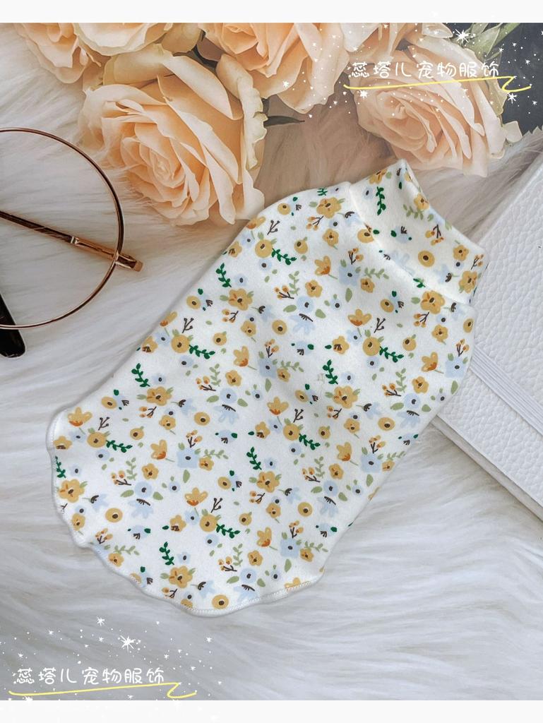 Dog Strap Skirt Floral Bottom Shirt Pure Cotton Pet Workwear Vest Bear Set Teddy Bear Dog Dresses for Small Dogs Puppy Clothes