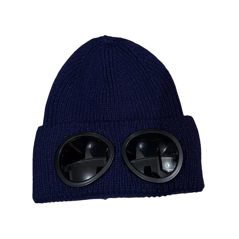 Winter Windproof Warmer Ski Beanies Hat Unisex Men Women Knitted Hat with Goggles Soft Warm Anti-slip Ear Protection Garros Caps