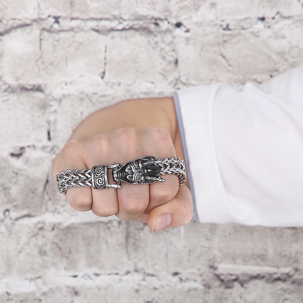 12mm Dragon Charm Bracelet with Mesh Chain - Stainless Steel 316L - KB148282-KJX
