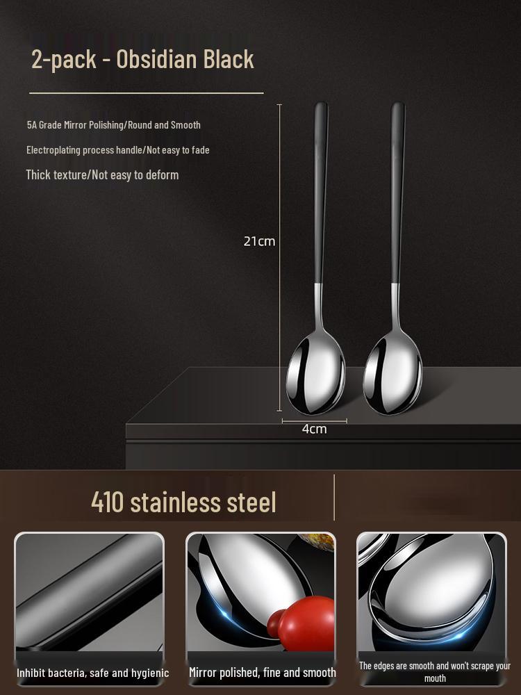 Korean Style Stainless Steel Long Handle Soup & Stirring Spoon