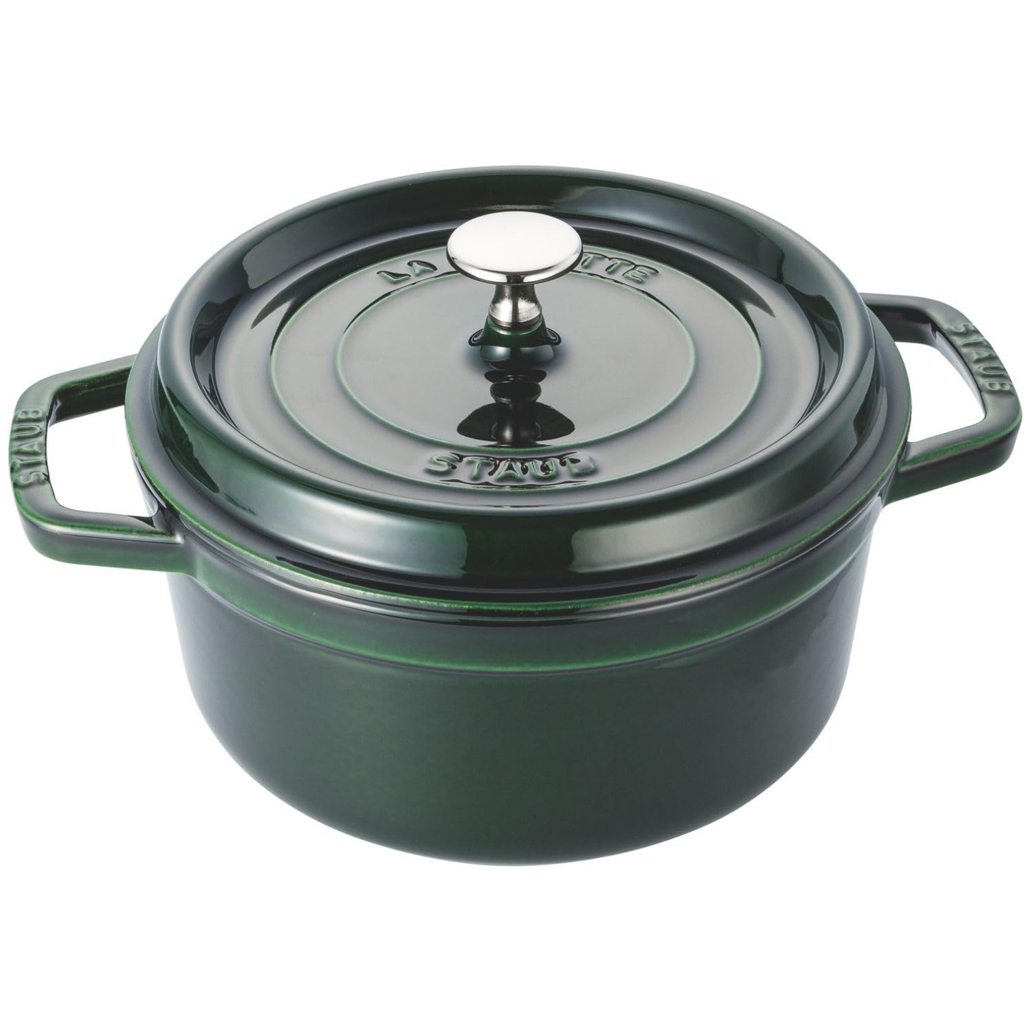 

staub Cocotte Round Basil Green Both Hand Enamel Pot IH Compatible Japanese La Cocotte Round Pico 22cm [Authorized Product] 40509-354