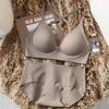 Womens Seamless Wireless Push-Up Bra With Backless Design Thickened Under-Cup Support No Visible Lines Slimming Effect