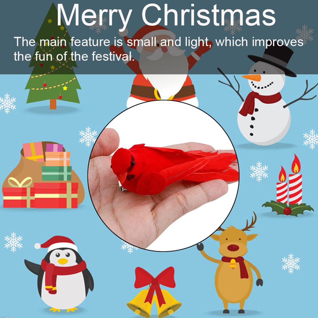 Ozdoby choinkowe z klipsem Ozdoby w kształcie ptaków Wisiorek do dekoracji świątecznych Czerwony ptak Boże Narodzenie