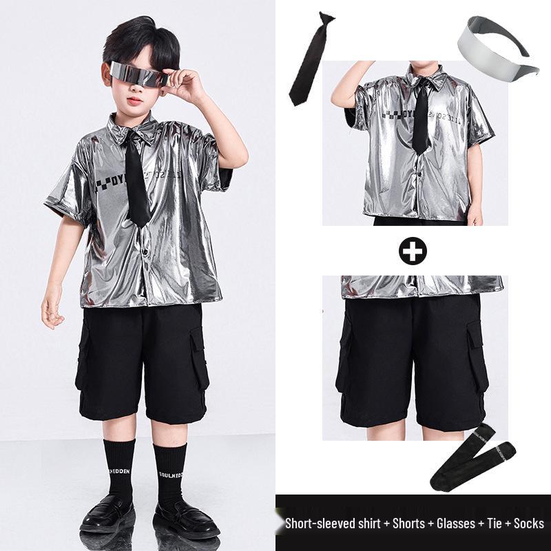Children's Sci-Fi Performance Costumes: Sequined Outfits for Kindergarten and Primary School Events