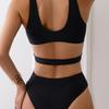 New bikini explosion solid color thin sexy bikini one-piece swimsuit swimsuit