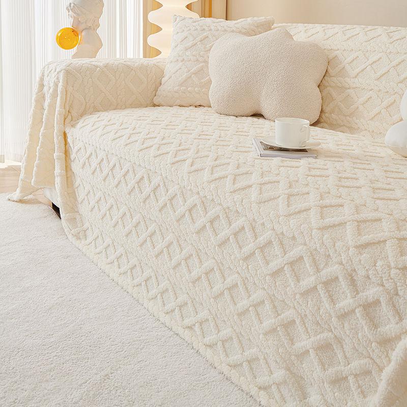 Universal Sofa Protective Cover All-Inclusive Cover Towel Anti-Scratching Lambswool Thickened Blanket Simple Seat Cushion Dustproof Cover Cloth