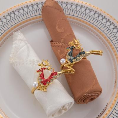 1pcs Christmas Deer Shaped Napkins Red Blue Napkin Rings Holder for Christmas Holiday New Year Wedding Party Table Decor 2026