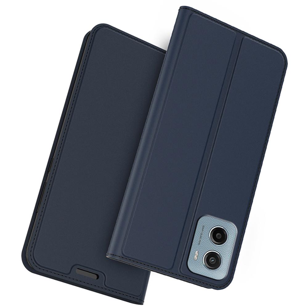 

For Motorola Moto E15 4G/G05 4G Case PU Leather Phone Cover with Card Holder Stand Magnetic Closure Blue