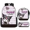 Kuromi Horror Smile Game Brawl Stars Vintage Backpack Set of 3, Multi-Functional Large Capacity School Bag Accessories