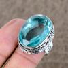 Green Amethyst Genstone Handmade 925 Sterling Silver Jewelry Ring Size 8 KKG-478