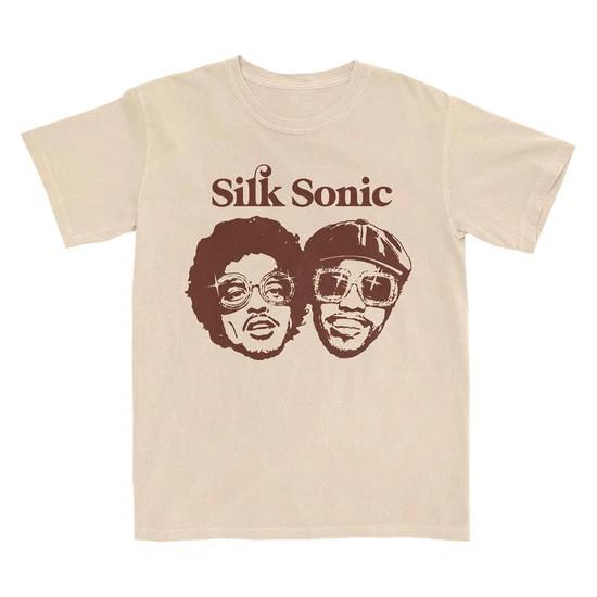 Silk Sonic 2 Gesichter Geschenk Für Fan T-Shirt Volle Größe S5XL Unisex T-Shirt