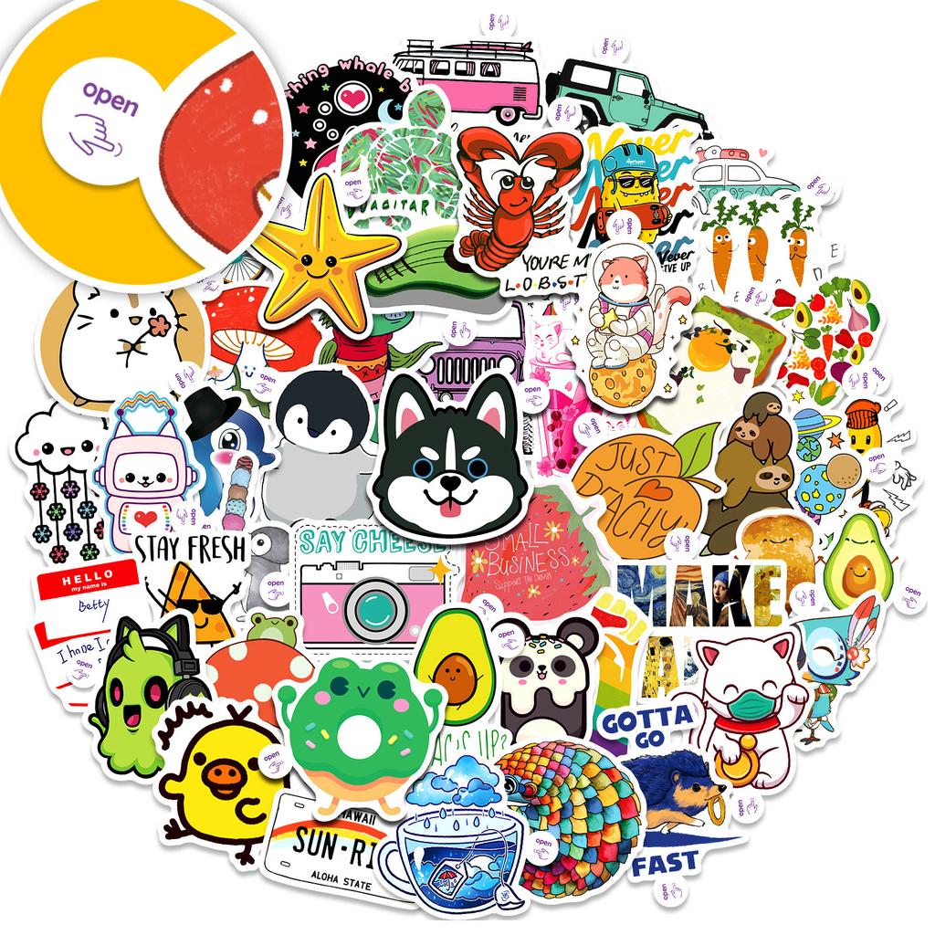 50 Small Ear Stickers Focus On Children'S Design Stickers Cute Cartoon Children Stickers