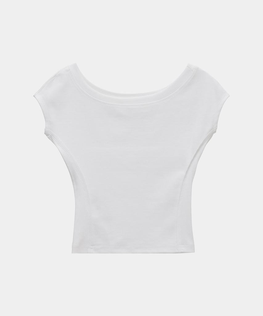 ETRE AU SOMMET Pigment Damage Panel Short Top (Ivory)