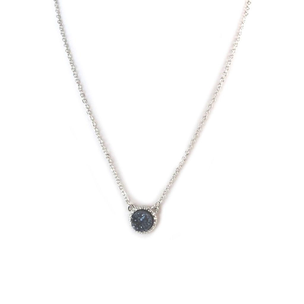 Les Trésors De Lily [P0103] - Silver Gray 'Mineralia' Designer Necklace