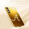 Letter A pattern electroplated glass phone case suitable for Samsung Galaxy S26 S25 S24 S22 S21 S20 FE/Ultra/Plus anti drop