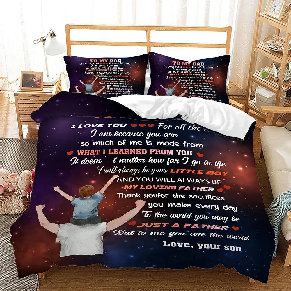 

Письма благодарности Пододеяльник Кинг/Квин Выразите любовь к папе, маме Постельный набор Подарок на День отца Полиэстер Чехол для одеяла EU single(135x200cm)