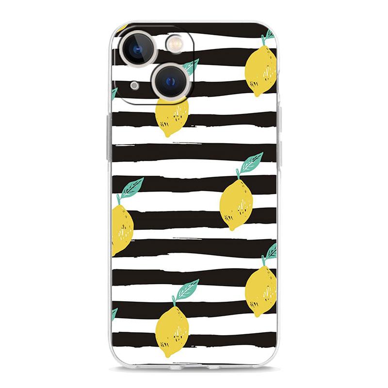Mediterranean Lemon Luxury Transparent Soft Phone Case For iPhone 14 13 12 11 Pro Max XS X XR SE 7 8 Plus Shockproof Clear Cover