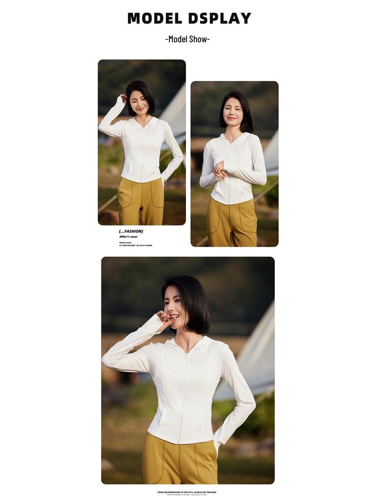 Women's Summer Slimming Outdoor Yoga Sunscreen Jacket - Breathable 2025 Ice Silk UV Protection Coat