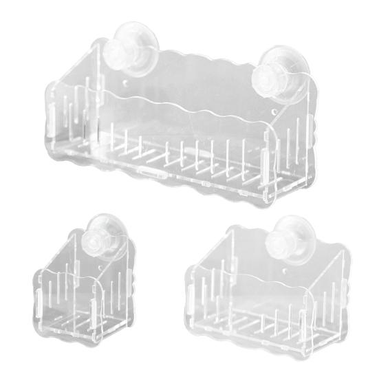 Portavaso per piante da acquario, sospeso, con ventose, in acrilico trasparente, per acquari