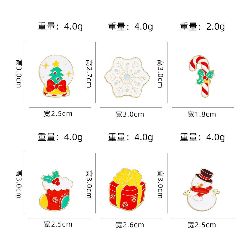 Original Christmas Brooch Christmas Tree Snowman Christmas Socks Christmas Gift Bag Clothes Decoration Oil Drop Brooch