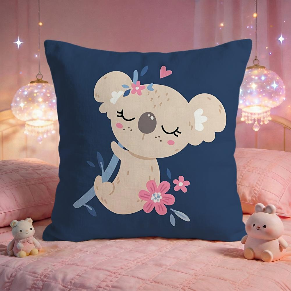 Cute Koala Vibes Cushion Cover Premium Comfort Reversible Pillow Cove Two In One Design for Any Room  Car Interior