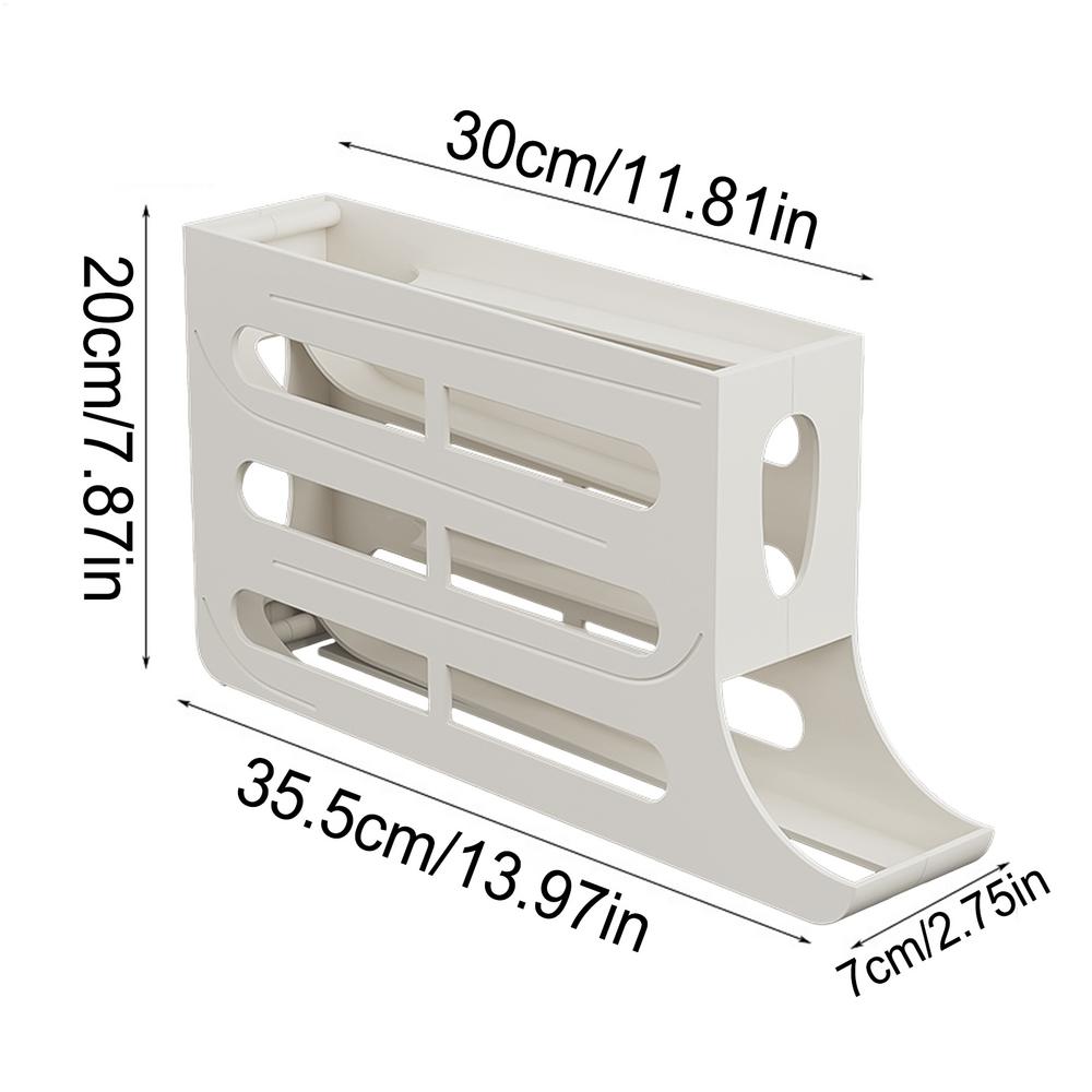 

Rolling Egg Dispenser Space Saving Egg Container 4 Tier Auto Rolling Egg Dispenser Space Saving Refrigerator Organizer Slide Egg білий
