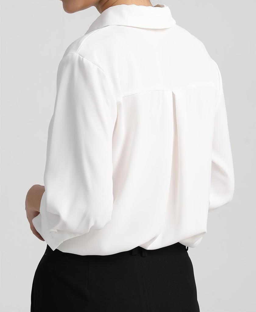 Shirt Blouse Sleeves Soft Dress Shirt Loose Fit Large Size No Iron Office Casual Fashion Commuting Everyday Highly Breathable White M [SPRING SEAON]