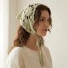 Pastoral Style Triangle Turban Floral Women Hair Scarf Elegant Knitted Headband  Girls