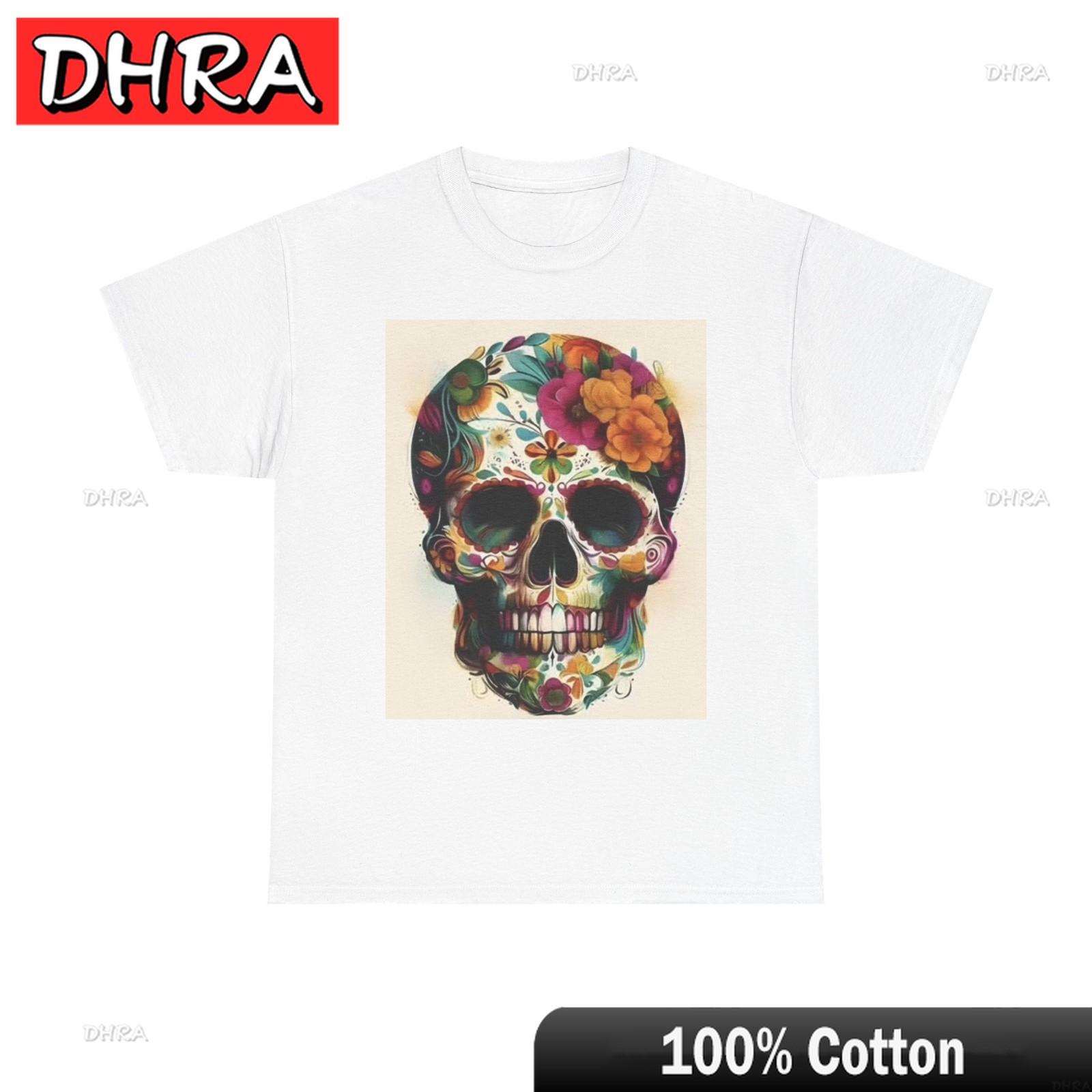 

Day of The Dead Tee Vintage Art Graphic TShirt Unisex Cotton Shirt Flower Stylish Tops Graphic Artistic Cool Tee TShirt S