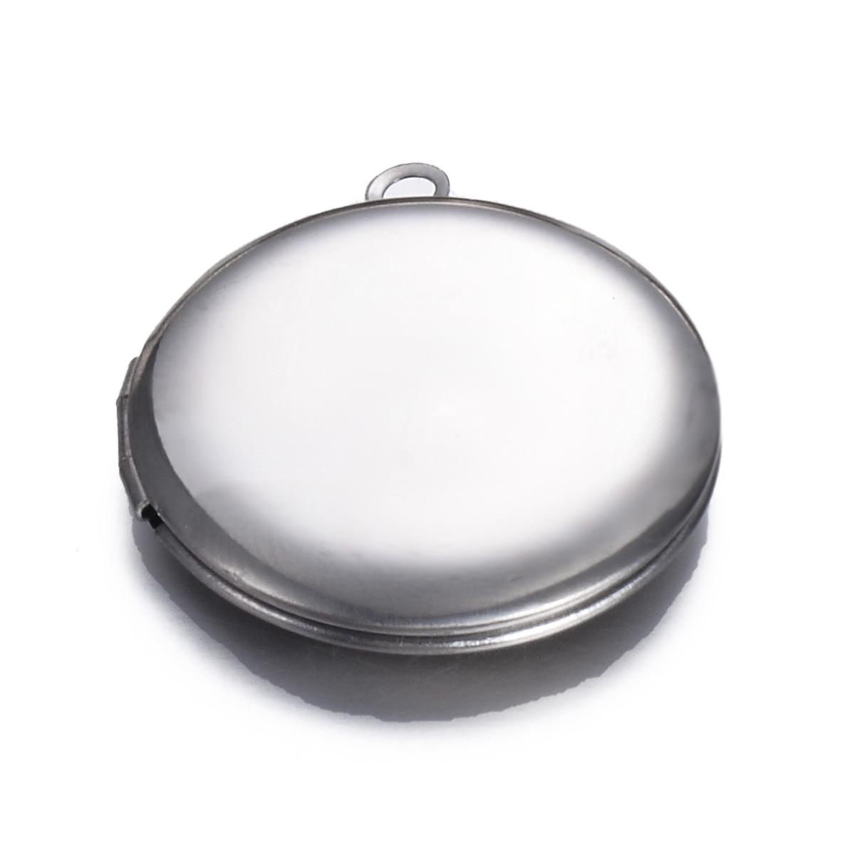 5pcs/lot Photo Frame Pendant Stainless Steel Heart Round Locket Charms For Jewelry Making Supplies DIY Accessories