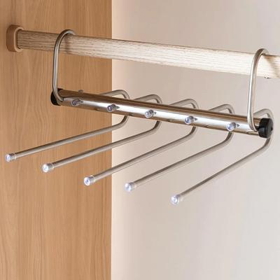 Pants Hangers 5/9Layers Stainless Steel Space Saving Clothes Rack Organizer