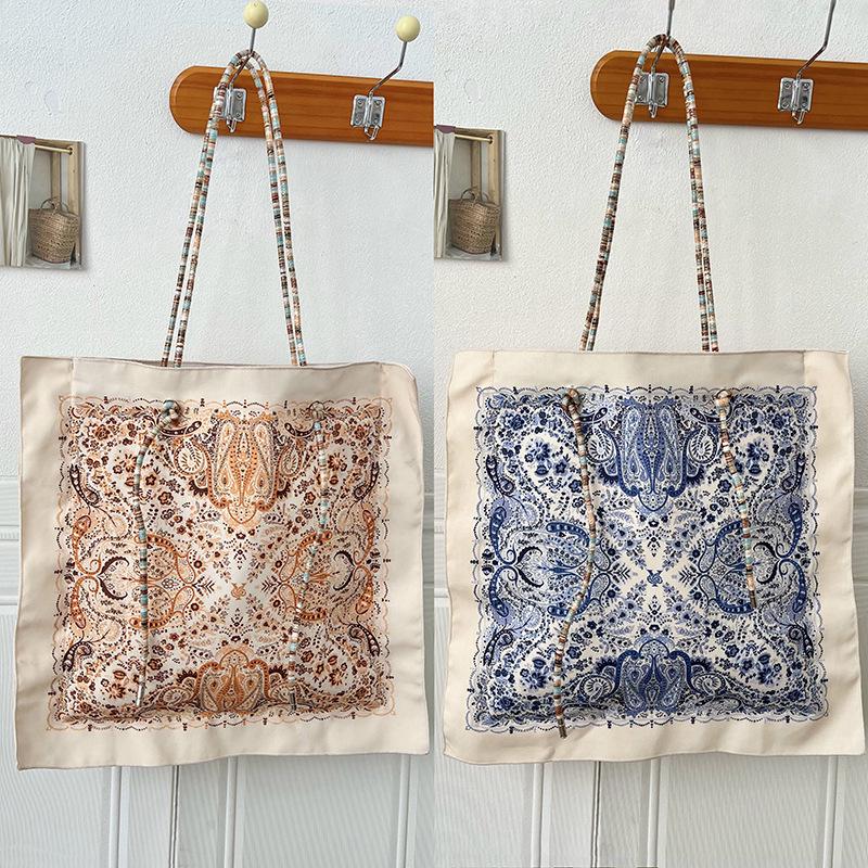 

Женская парусиновая сумка через плечо в отпускном стиле: Вместительная двусторонняя сумка-тоут через плечо