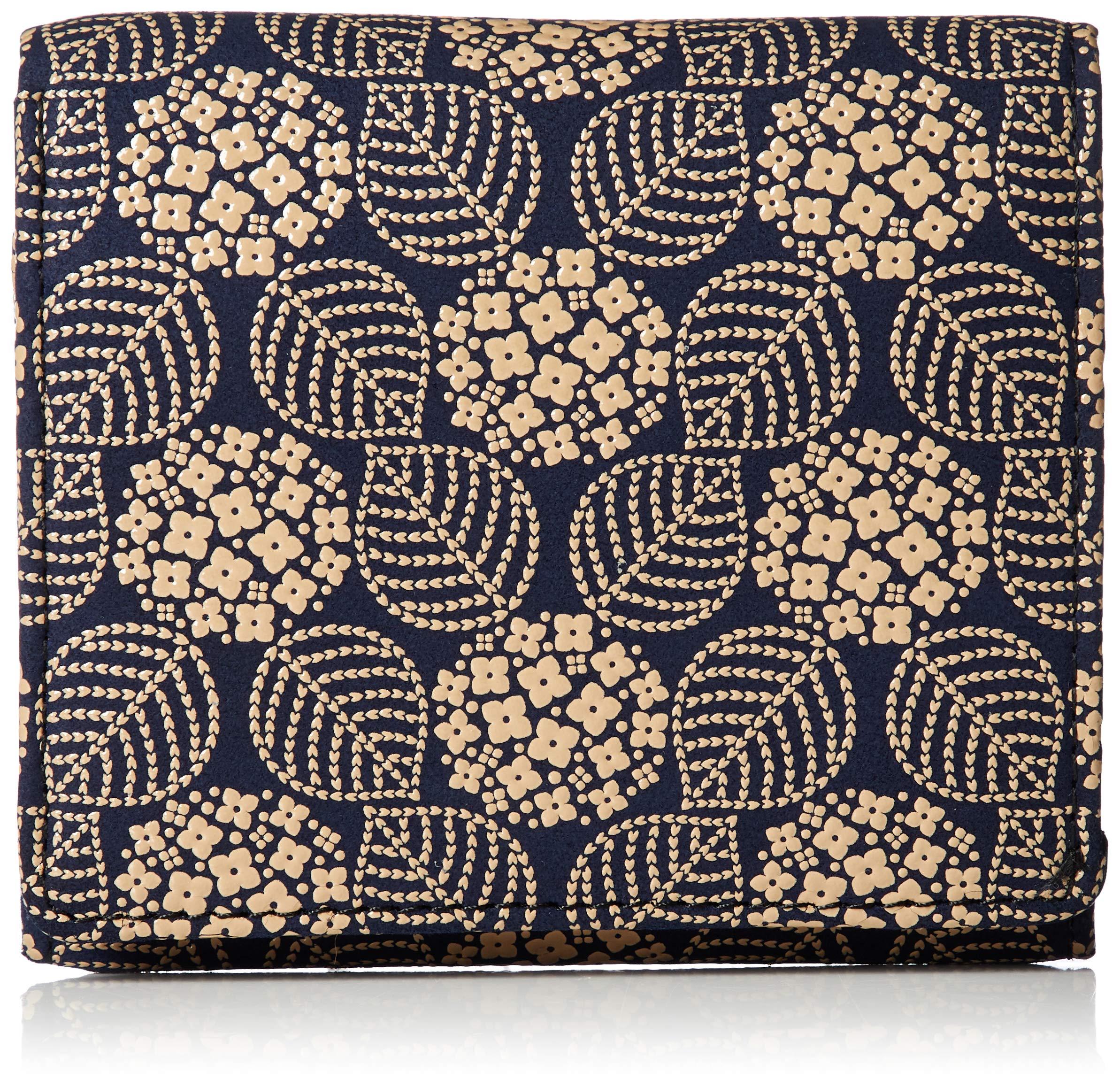 

Кошелек-бифолд Indenya с отделением для купюр, темно-синий, оленья кожа и белая гортензия, женское отделение, лак, узор, 2204-14-174