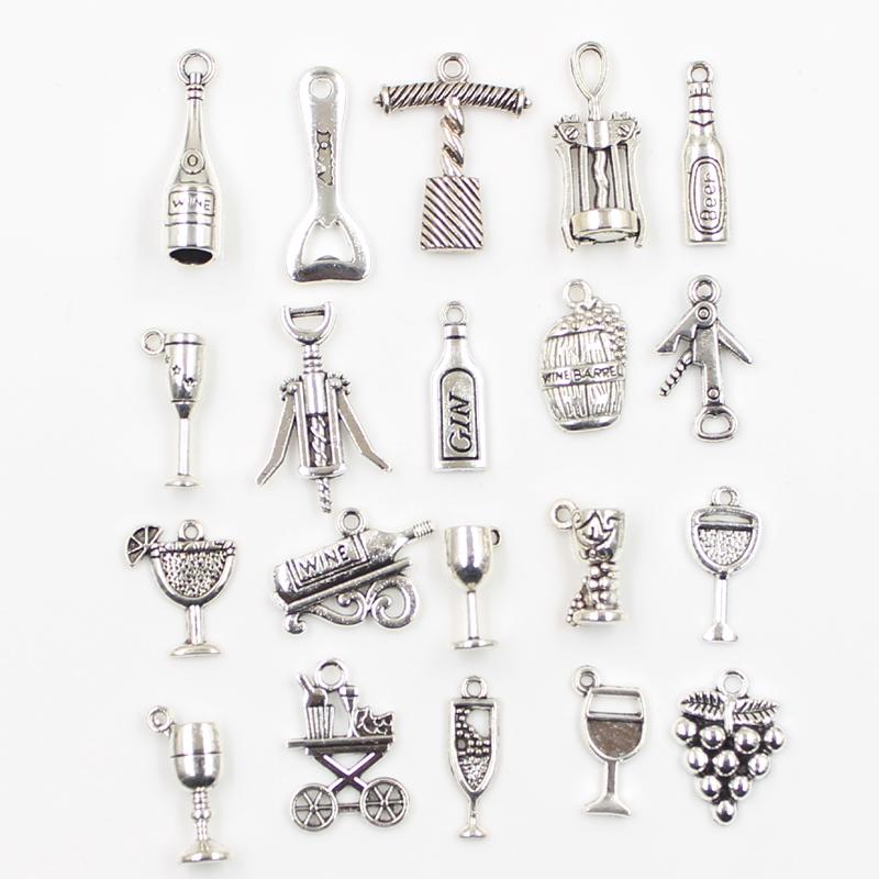 30Pcs Charms Sun Moon Horse Crown Leaf Fish Clover Antique Bronze Silver Color Mixed Pendants Diy Making Findingstibetan Jewelry