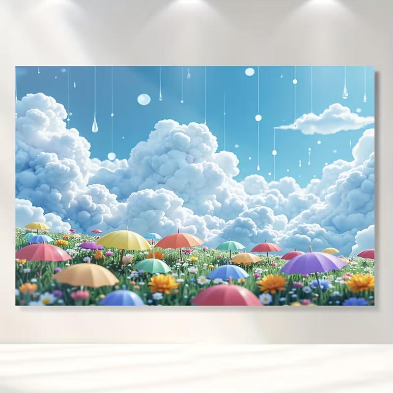 

2D Colorful Umbrella Floral Sky Tapestry Wall Hanging 47.2x31.5inch/120*80cm