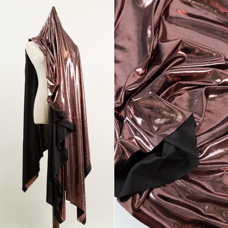 

150cm Wide Metallic Water Light Faux Leather Fabric Luxurious Gold Apricot Hot Stamping Soft Elastic Shiny Dress Designer Fabric 100x150cm