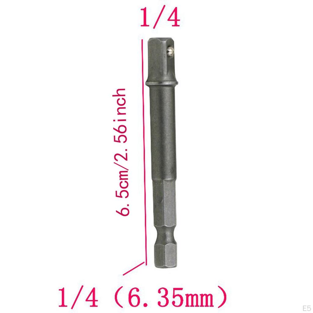5 Socket Adapter Set, Drill Adapters, 1/4&quot; Hex Shank for Power Tools