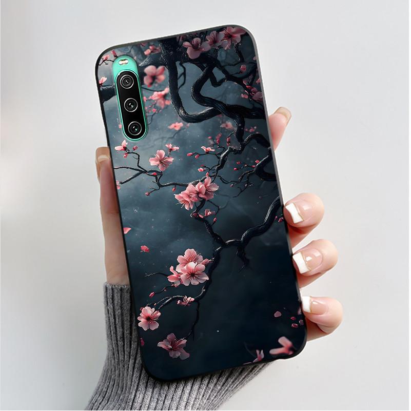

For Sony Xperia 10 VI V IV III II Case Luxury Fashion Butterfly Flowers Soft Black TPU Cover Ultrathin Shockproof Shell Fundas Sony Xperia 10 II