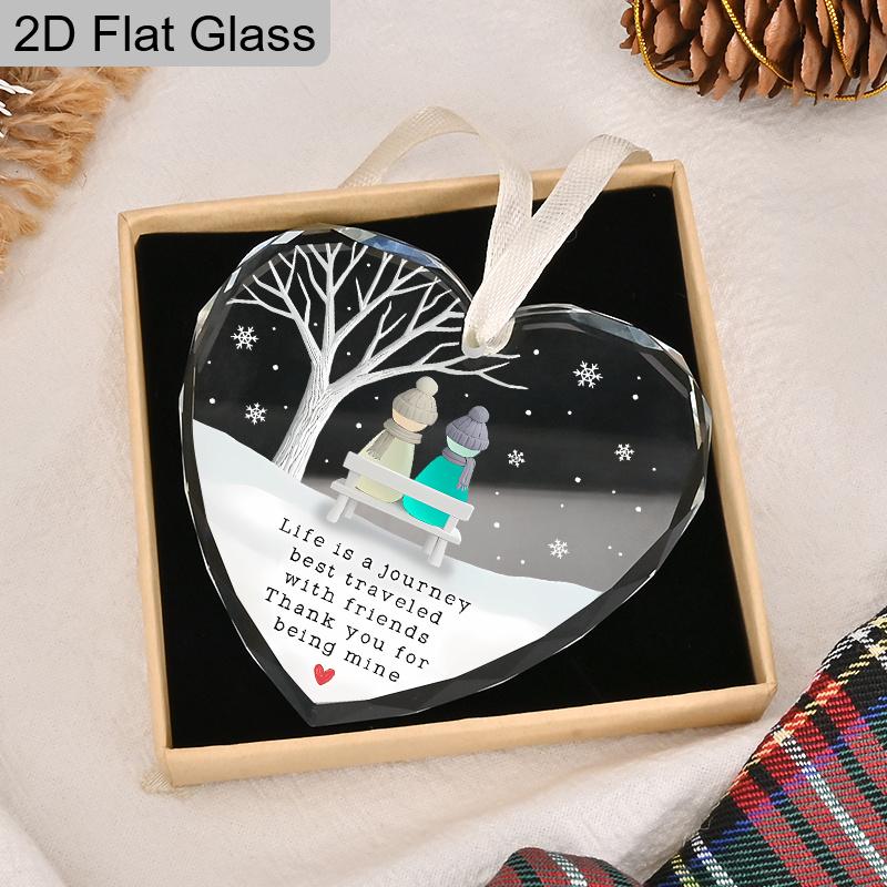 Friendship Keepsake Glass Ornament, Ideal Gift for Friends, Thank You Keepsake, Home Decor, Gift for Friendship Appreciation, Christmas Gift