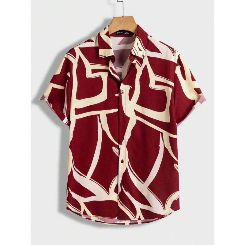 Bull Head Print Men's Short-sleeved Shirt Summer Outdoor Street Men's Short-sleeved Shirt Urban Daily Fashion Men's Casual Shirt