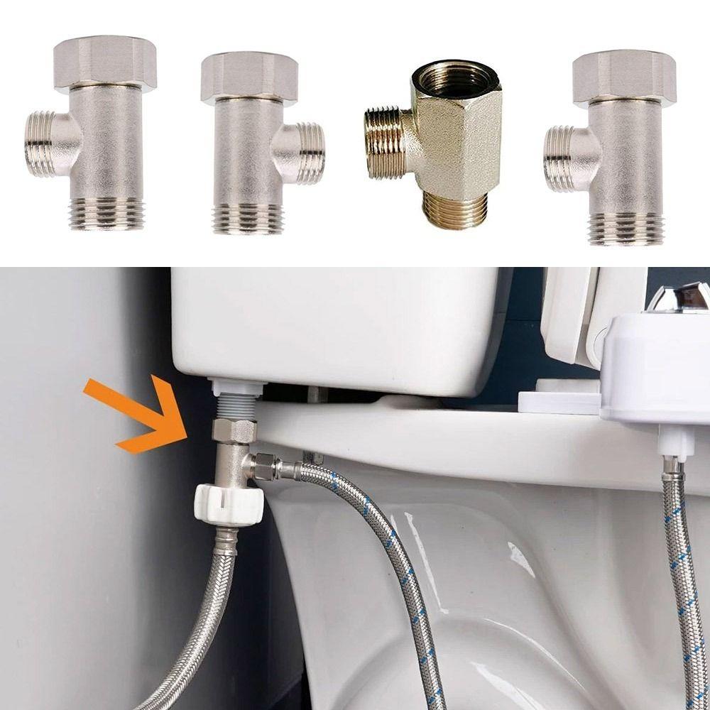3/8' 1/2' 9/16' 15/16' Tee Joint 3 Way T Valve Connector Durable Toilet Seat Bidet Attachment
