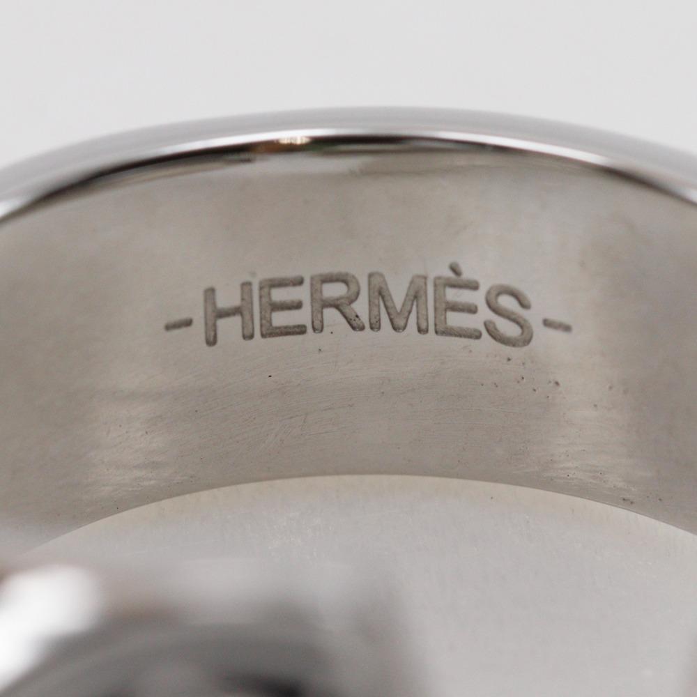HERMES carrousel Ring black/metal #8.4(US Size) 9.13g mens Used