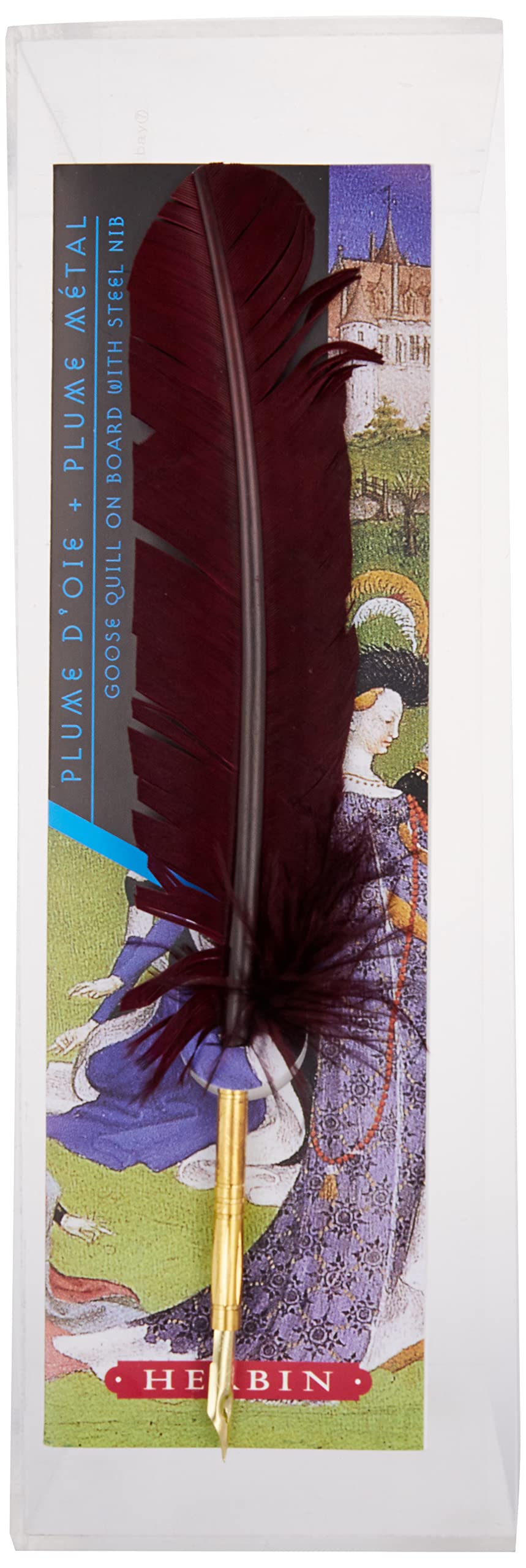 

Herbin quill pen with HERBIN hb23226s nib, burgundy,